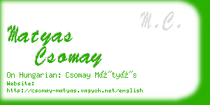 matyas csomay business card